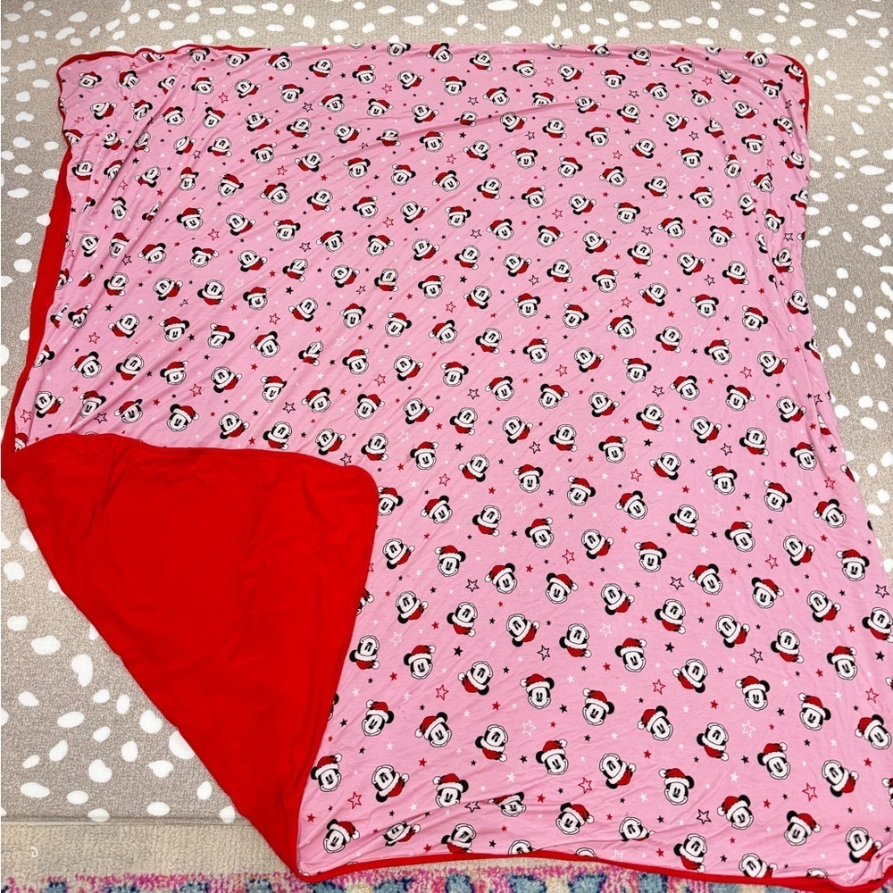 Bamboo Blanket toddler christmas holidays mickey mouse santa hat girl stars
